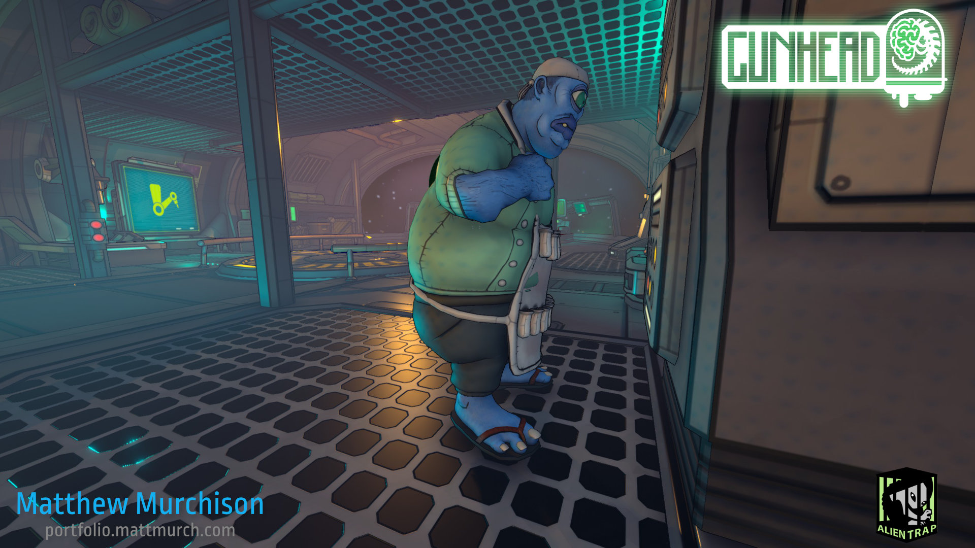 The scientist is a huge character, especially in the first person. He has a rounded design that minimizes the intimidation factor, though he is truly a hulking form in the environment.
