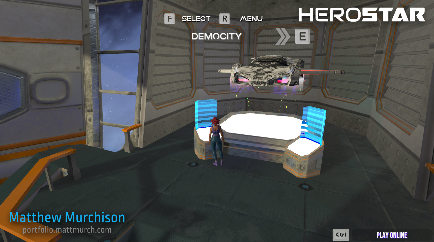 The player accessing map and vehicle options.