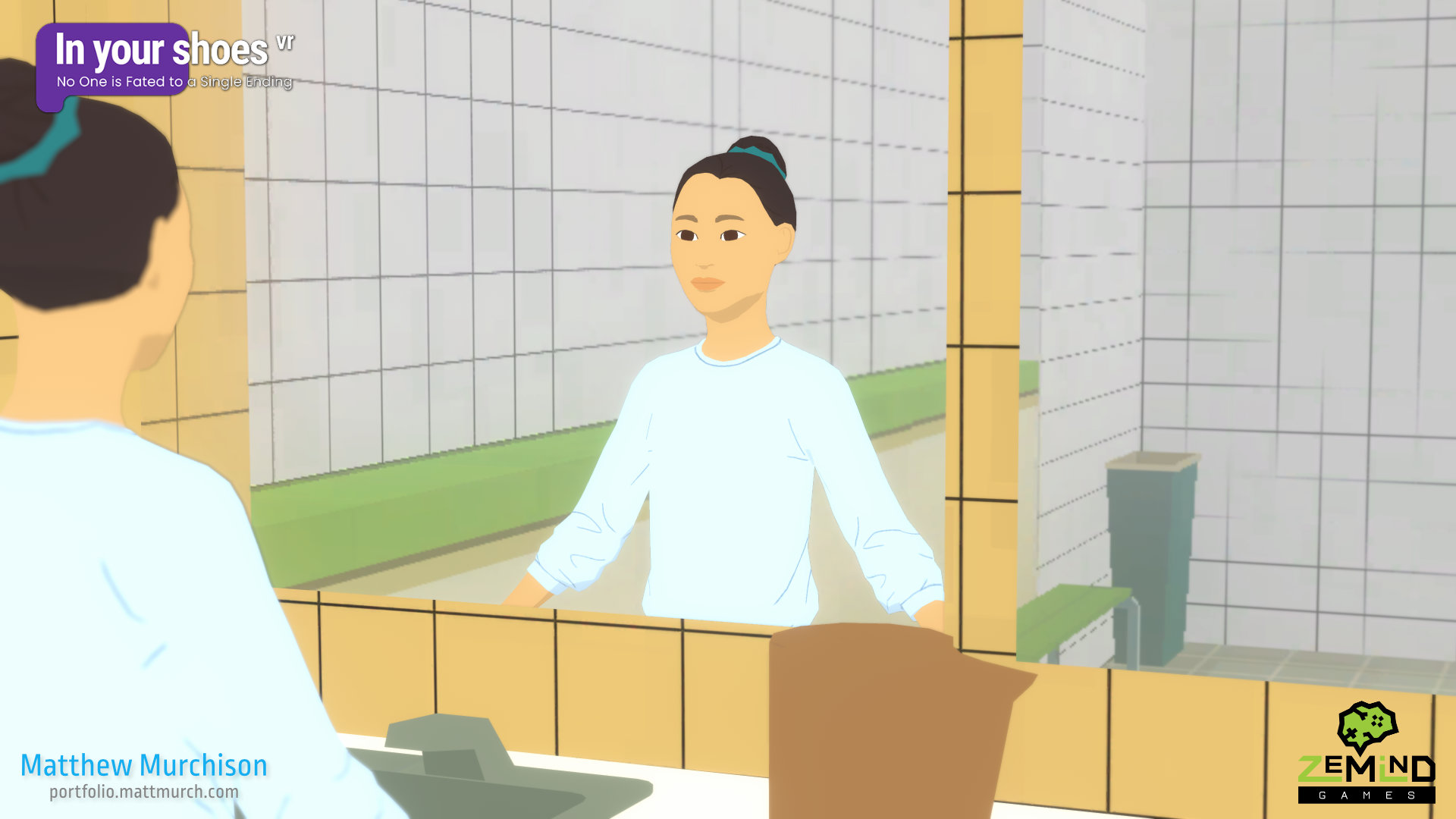 Part of the requirements for the environment was a VR friendly mirror setup that the player can interact with.