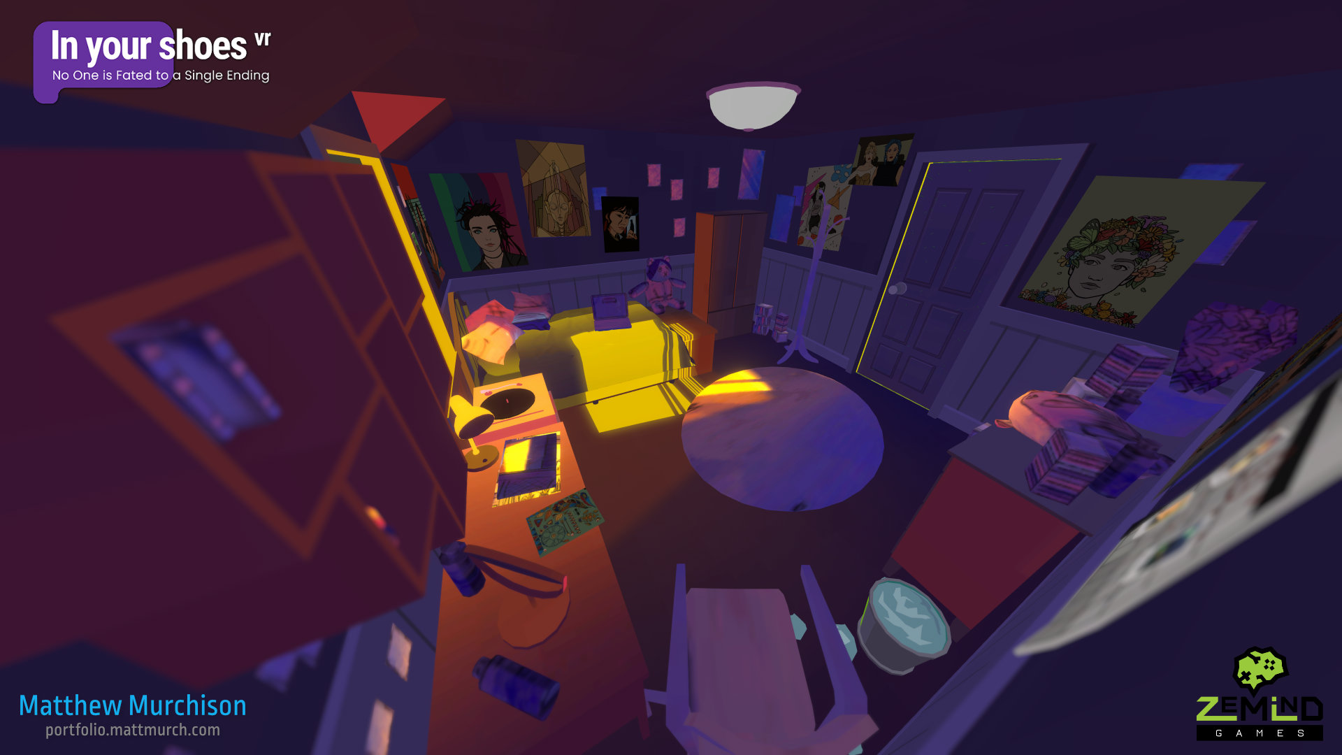 Lou's room environment.