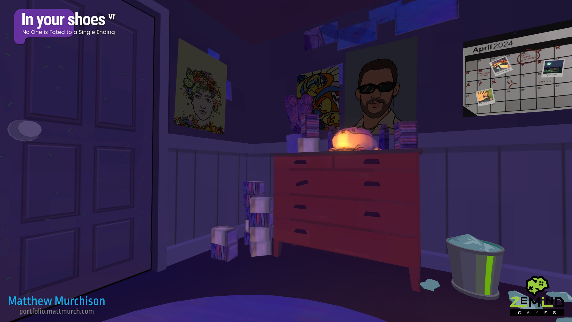 Lou's room environment.