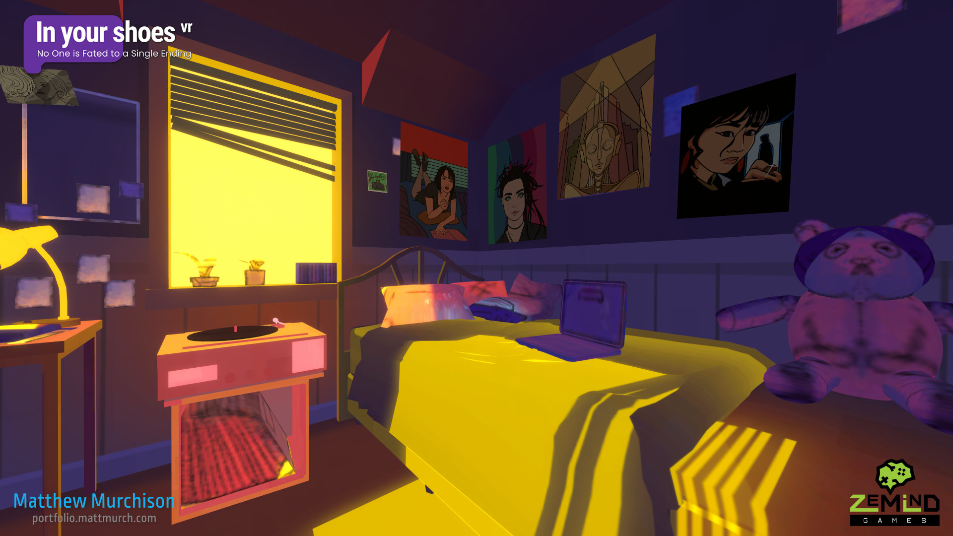 Lou's room environment.