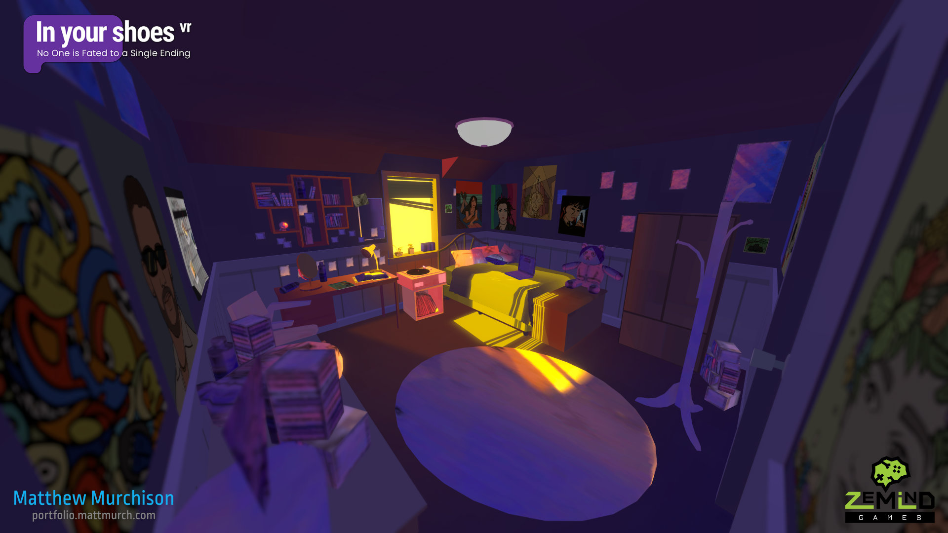 Lou's room environment.
