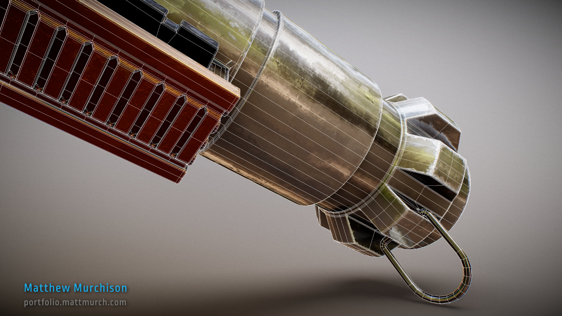 Wireframe of the lightsaber hilt.