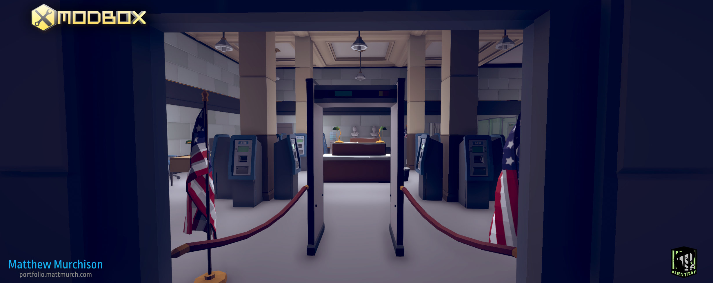 The entrance tot he bank level.