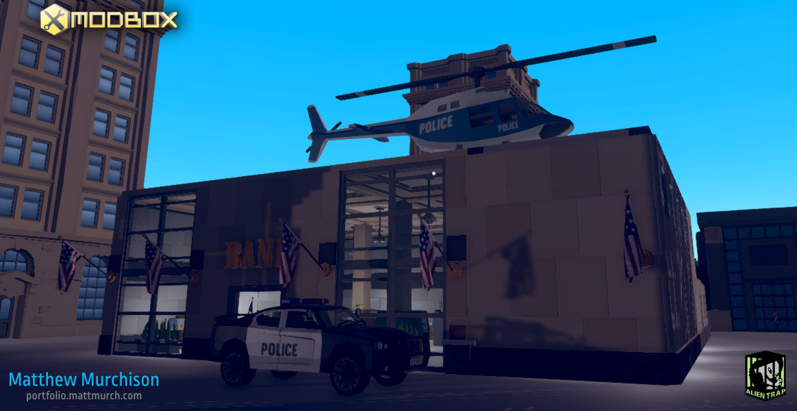 The bank building.