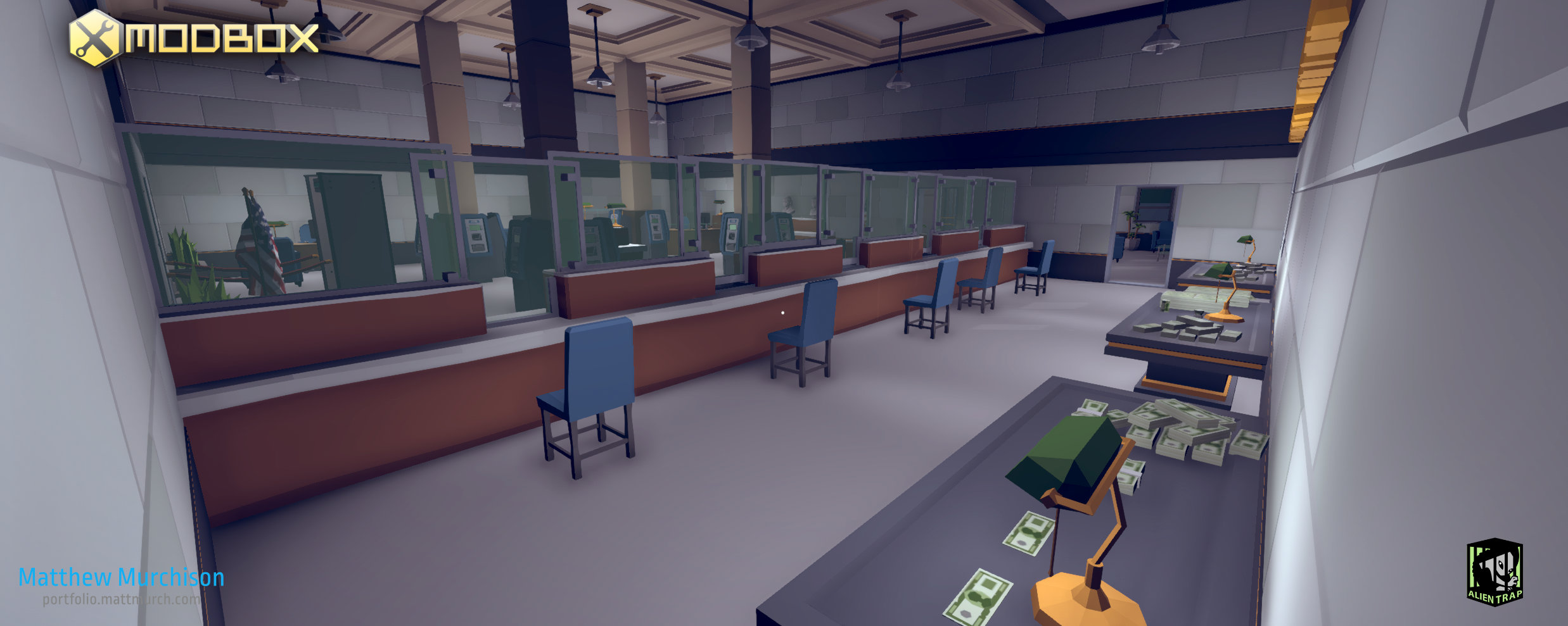 Bank tellers and front desk.
