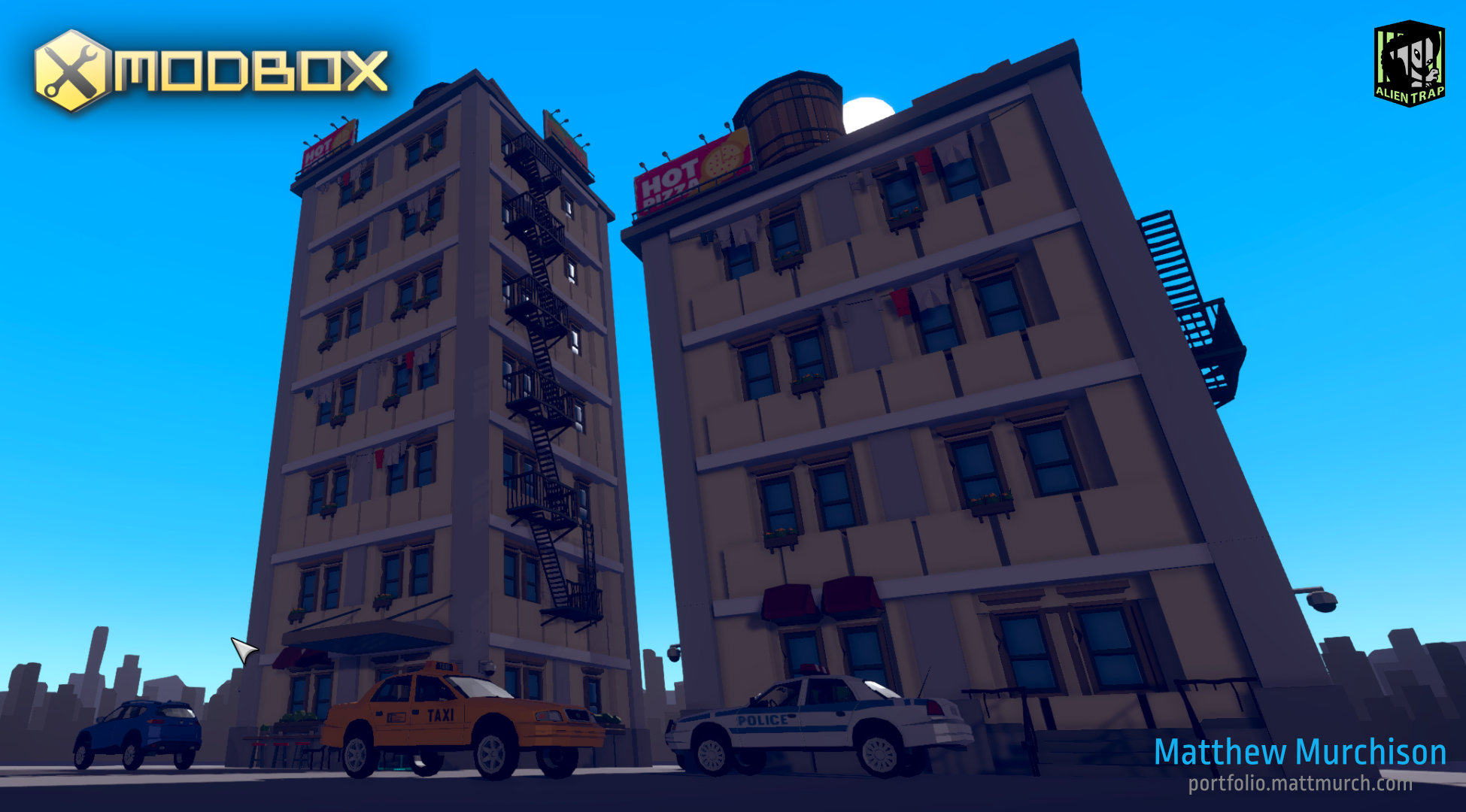 A fully destructible apartment building. combining Modbox Primitives and sysnty assets for full destruction and a more polished look.