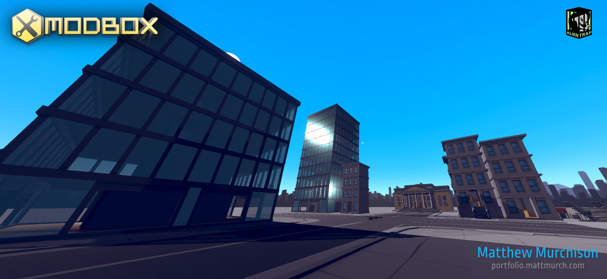 A block of buildings.