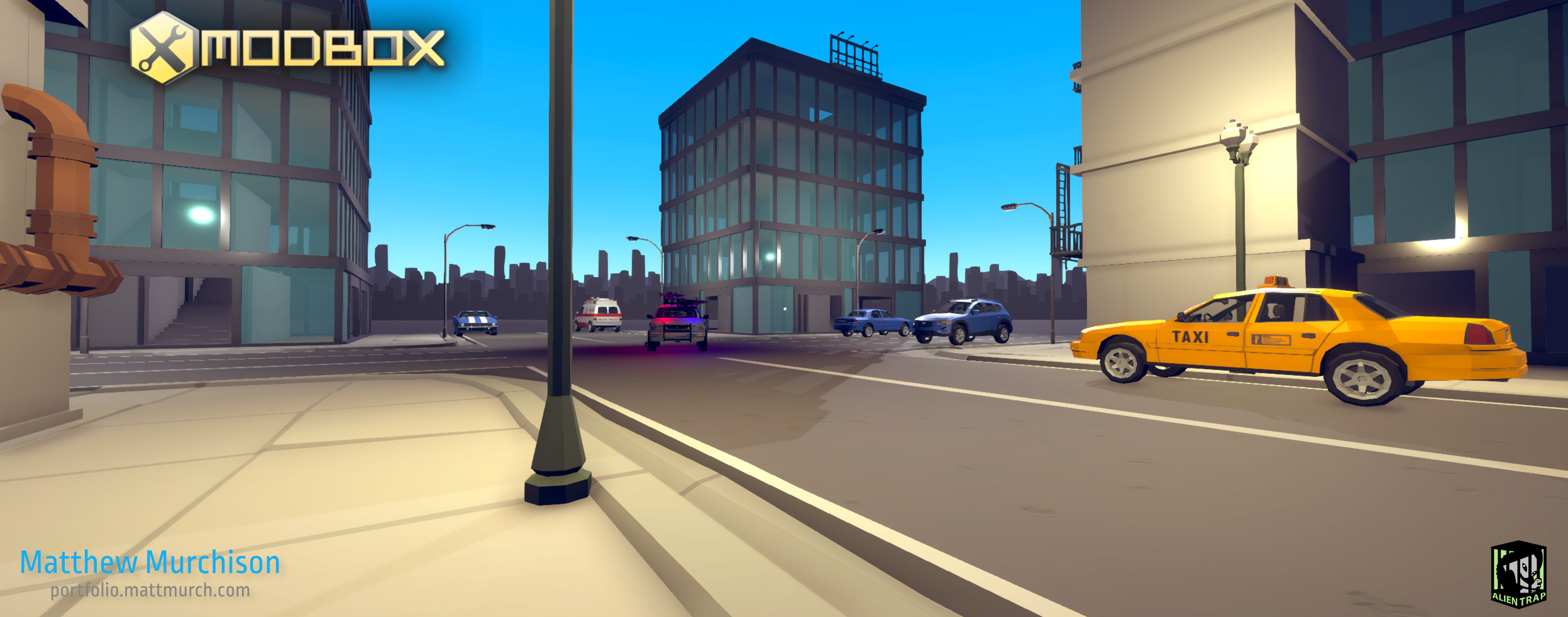 The town is populated with destructible vehicles and infrastructure.