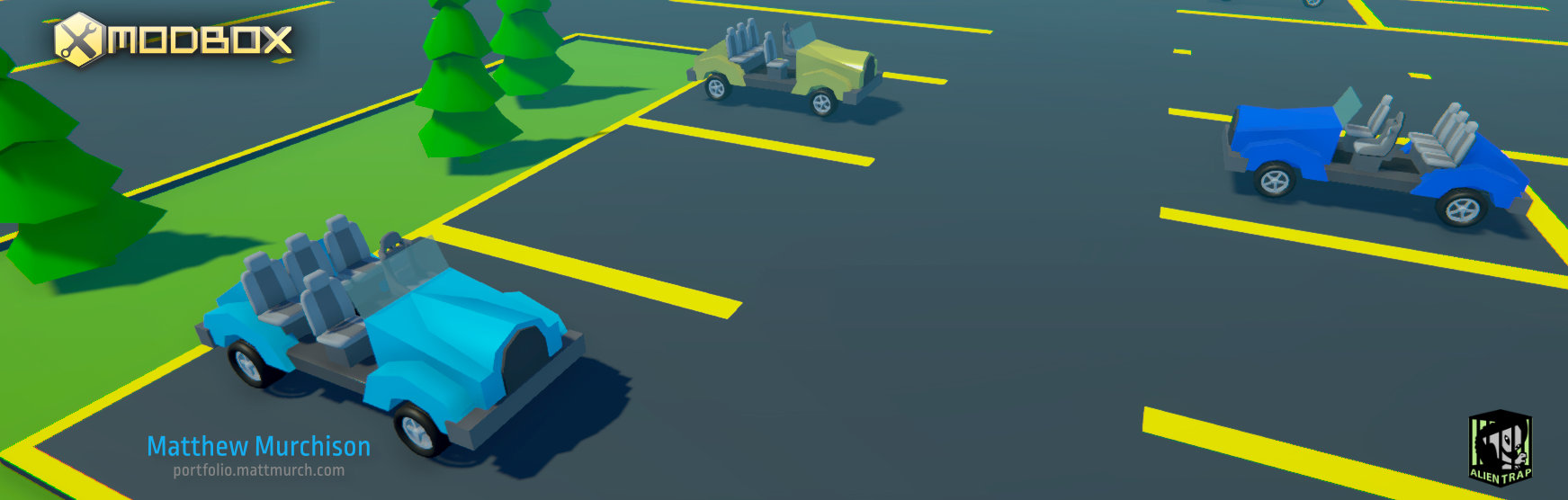 Drivable cars made with our Modbox Primitives.