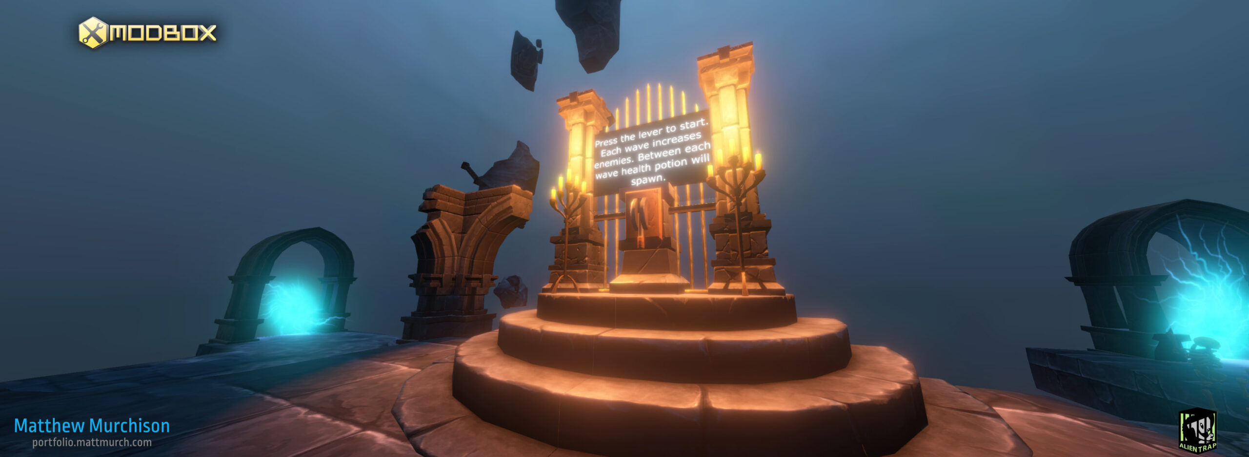 The pedestal controls the level, once you start you have to fight to the end!