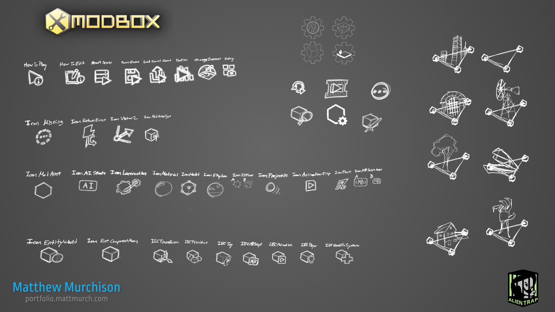 Assorted icons for the Modbox systems UI, gameplay UI, and Mod's list.
