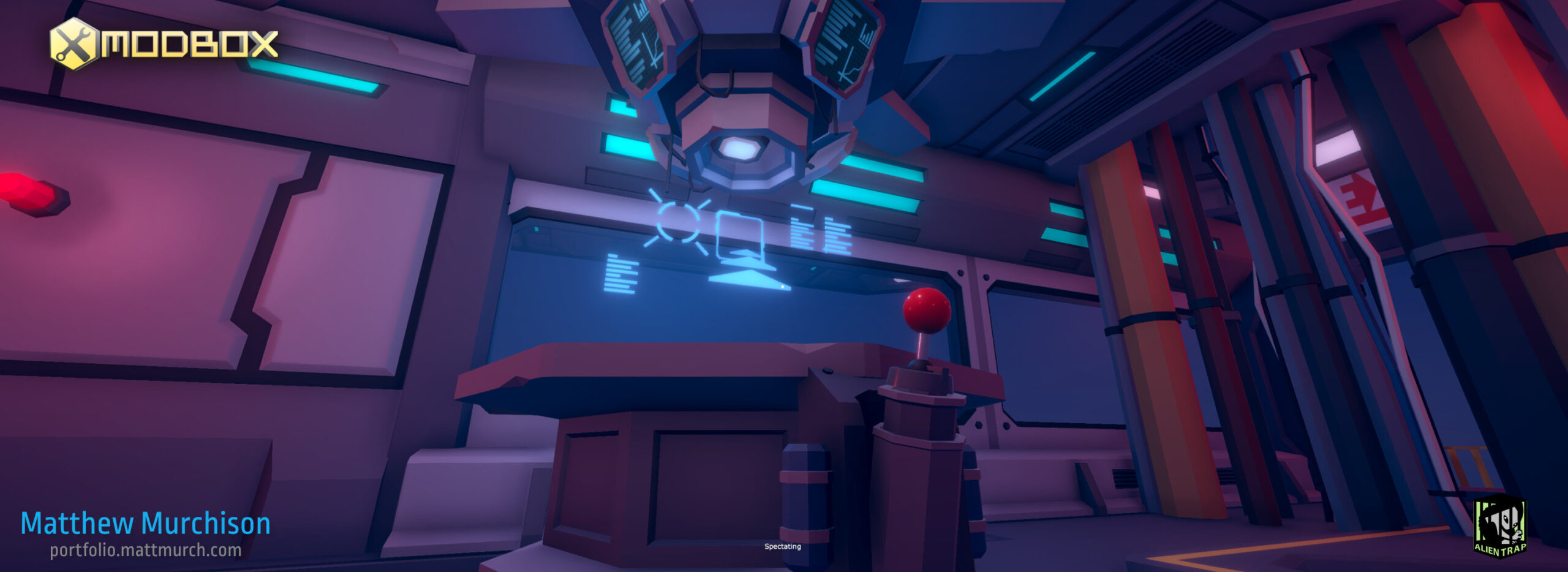 The hologram minigame requires focus and time to align the object with it's joystick. This leave the player open to attack form the Airlock on the right, or the engineering hall on the left.