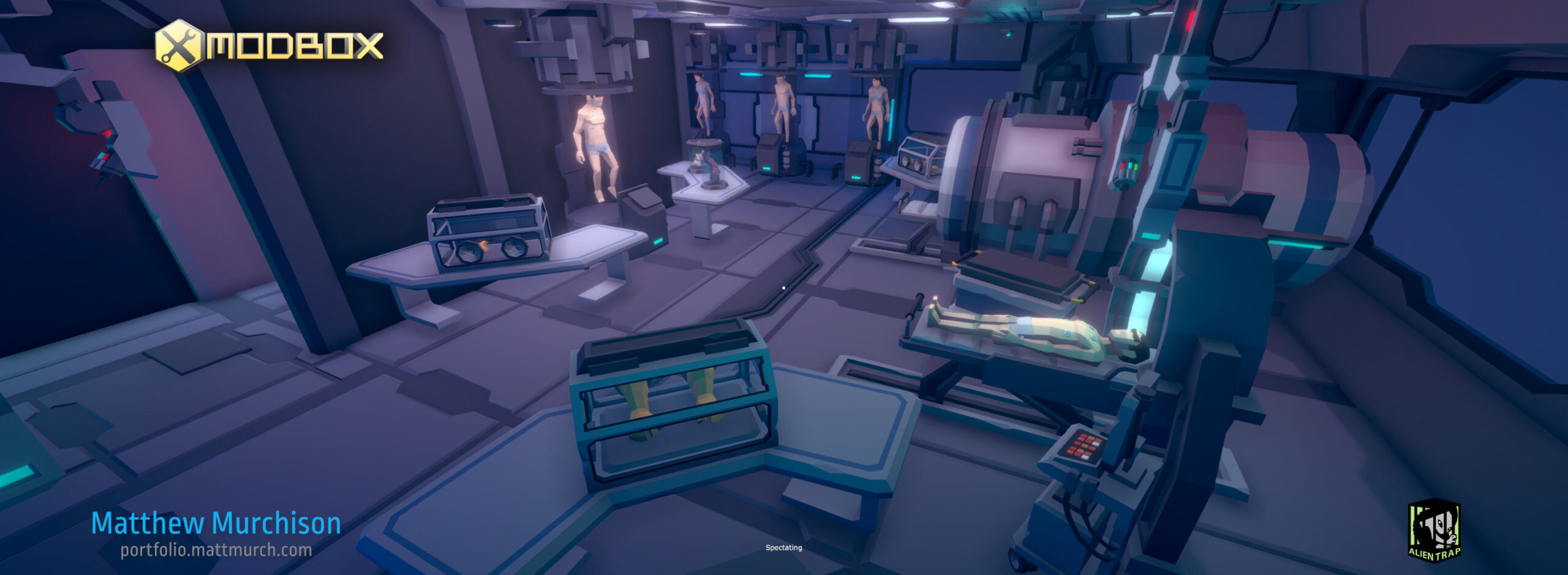 TH med bay of the ship, featuring a wall of instrument s to block the entry sightlines.