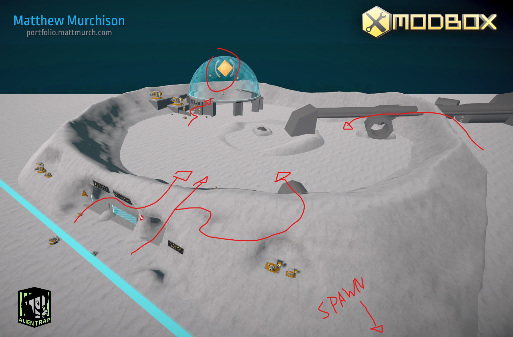 Player path planning for the level.