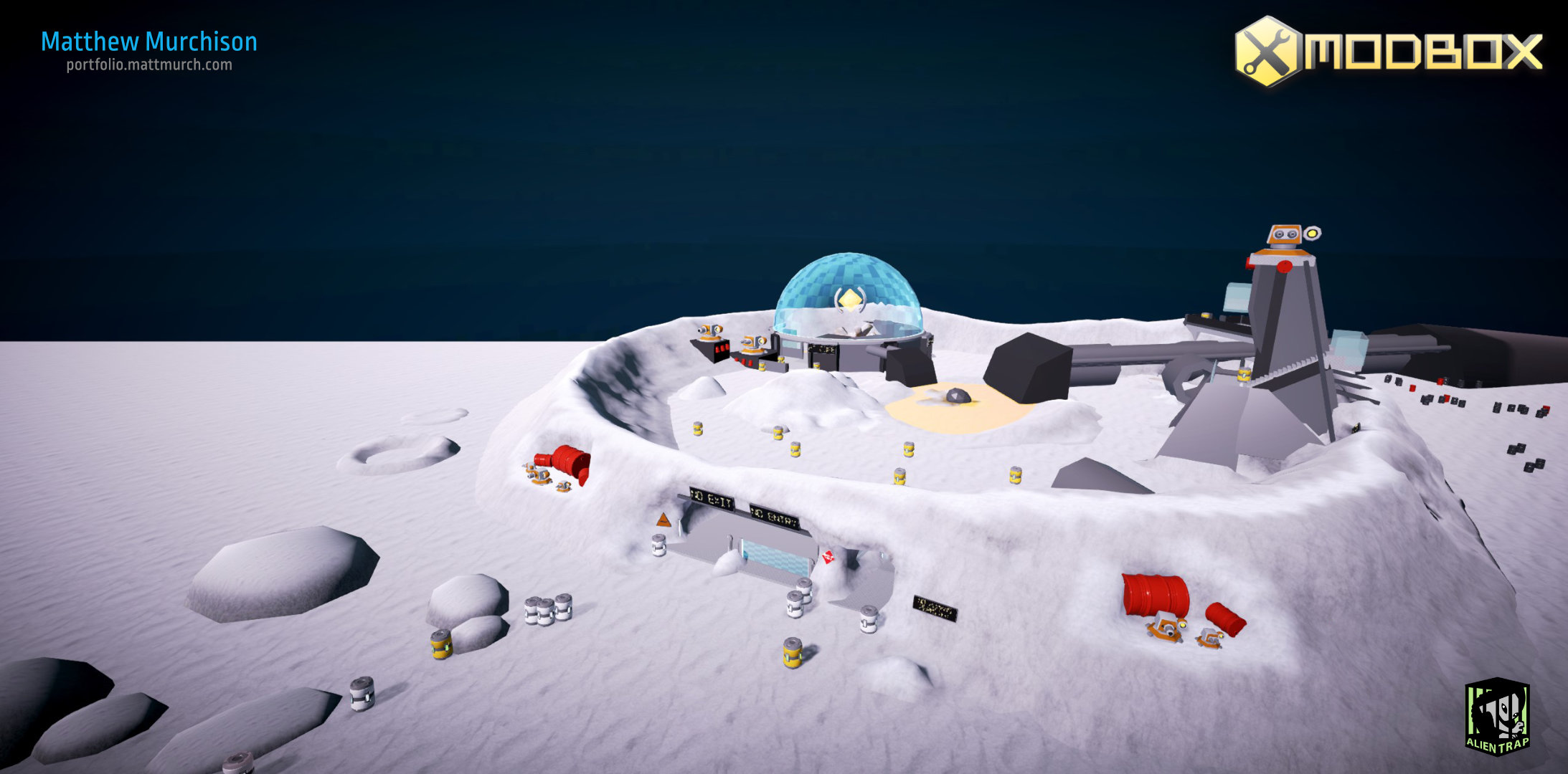 The layout of the moon base.