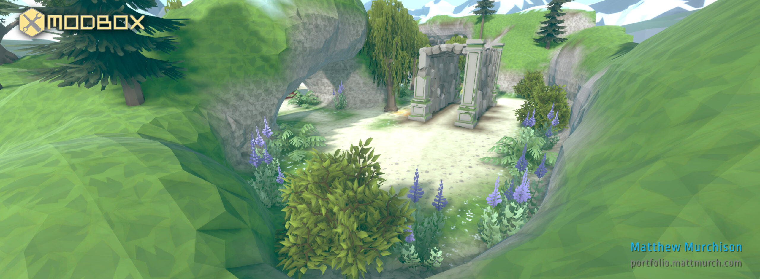 The mix of foliage and ancient ruins creates a beautiful combat environment..