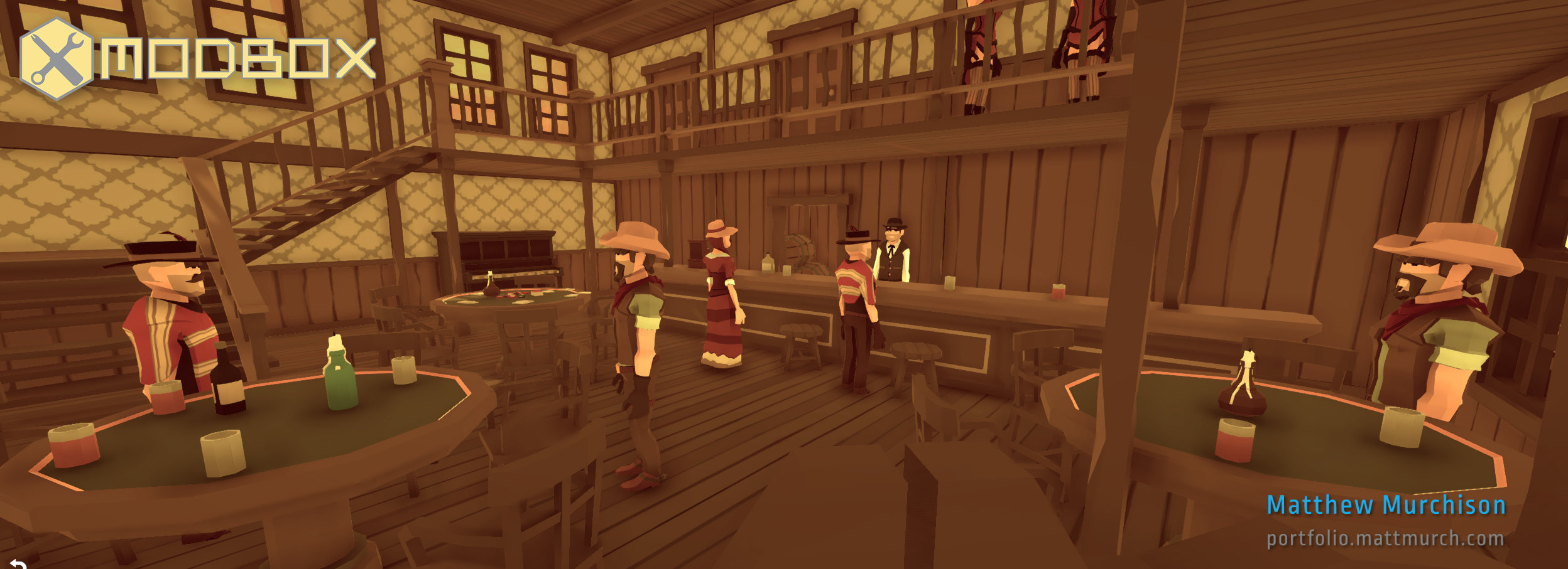 Inside the town bar.