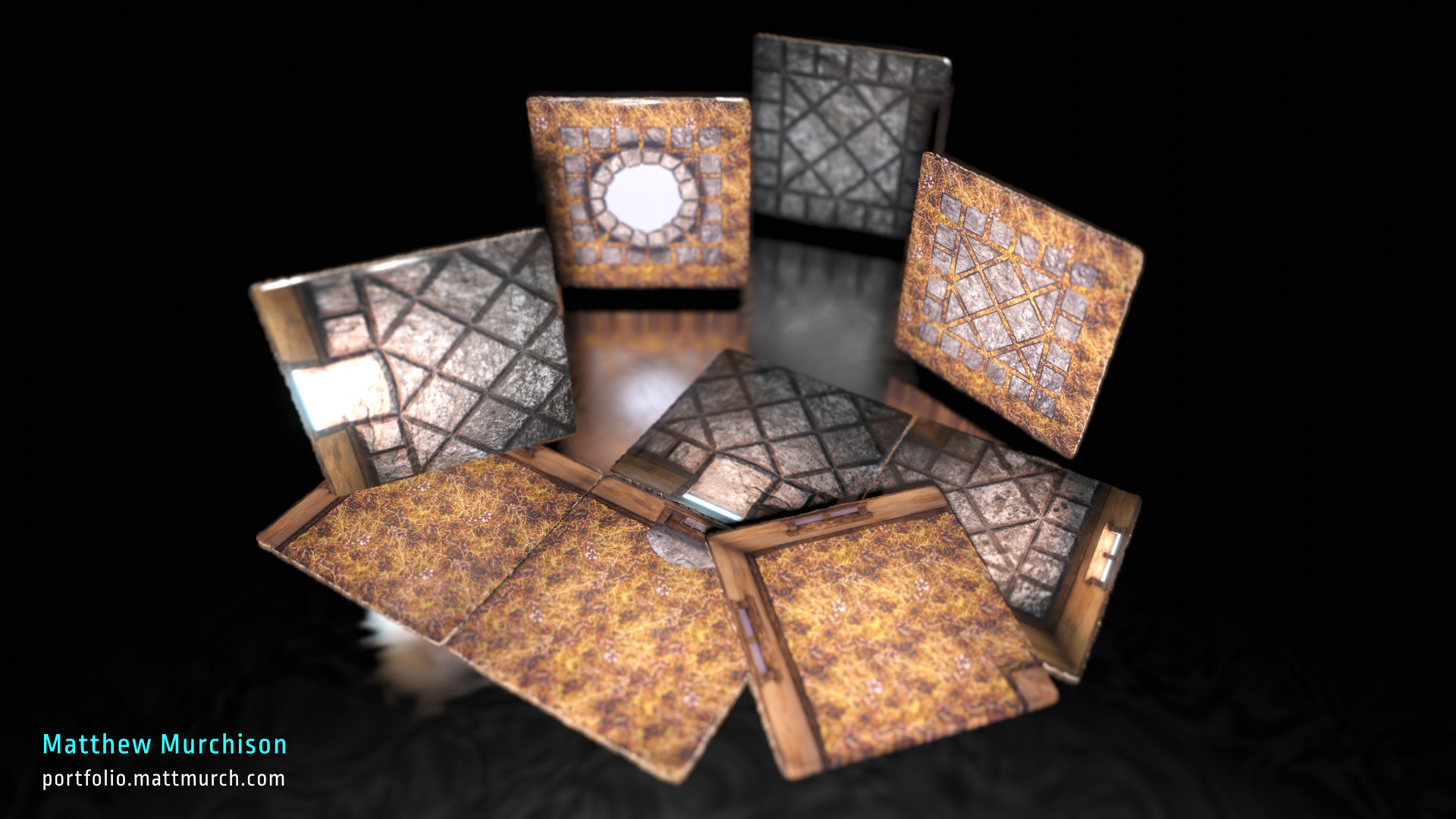 A collection of indoor and outdoor tiles.
