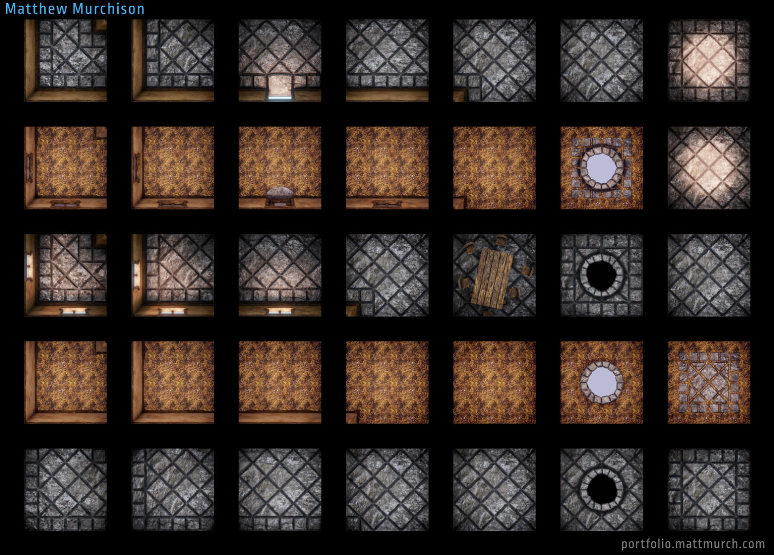 The individual tiles.