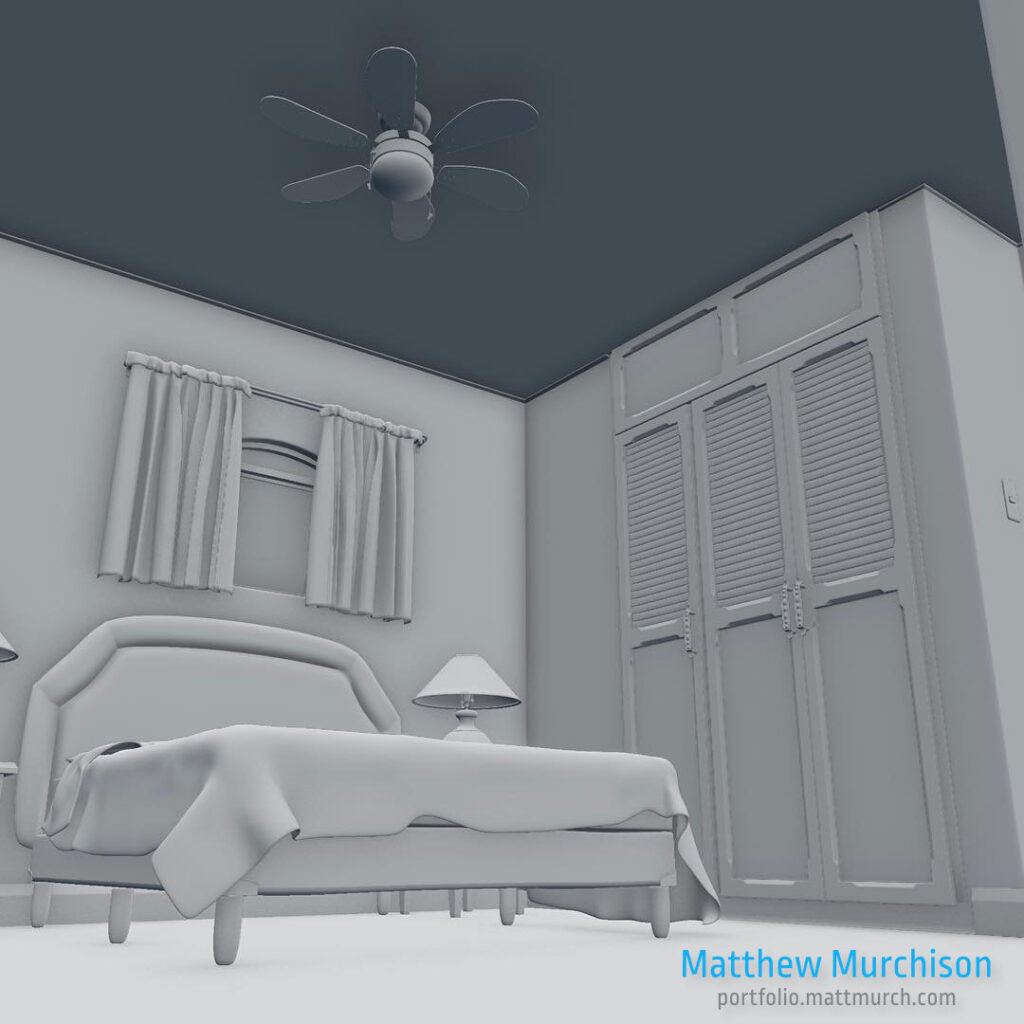 Texture free view of the room model.