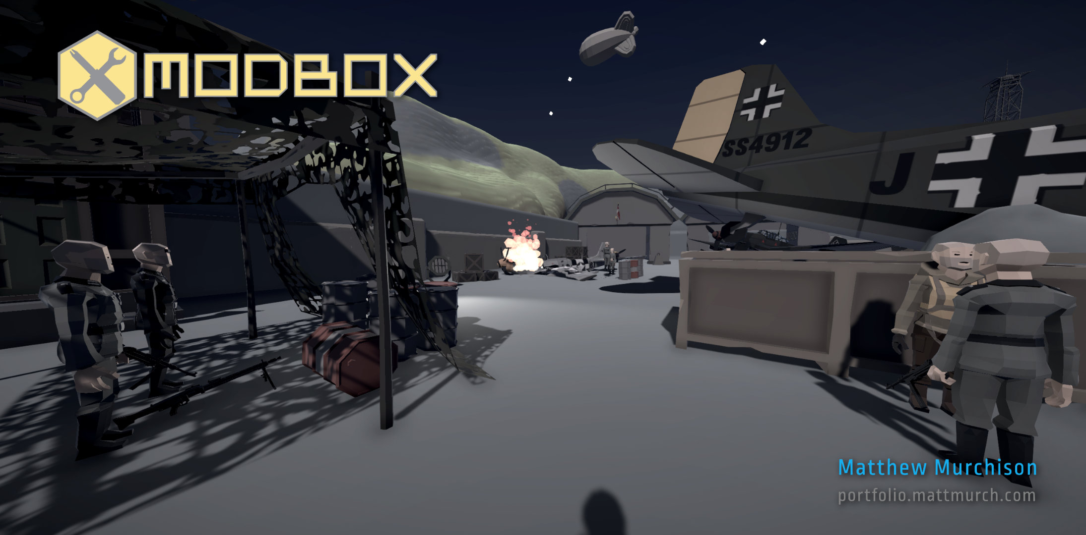 Fight your way through the Luftwaffe airbase.