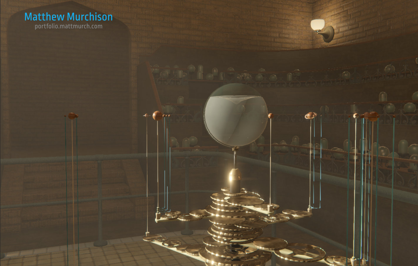 The Orrery is topped of by a mysterious tank of liquid.