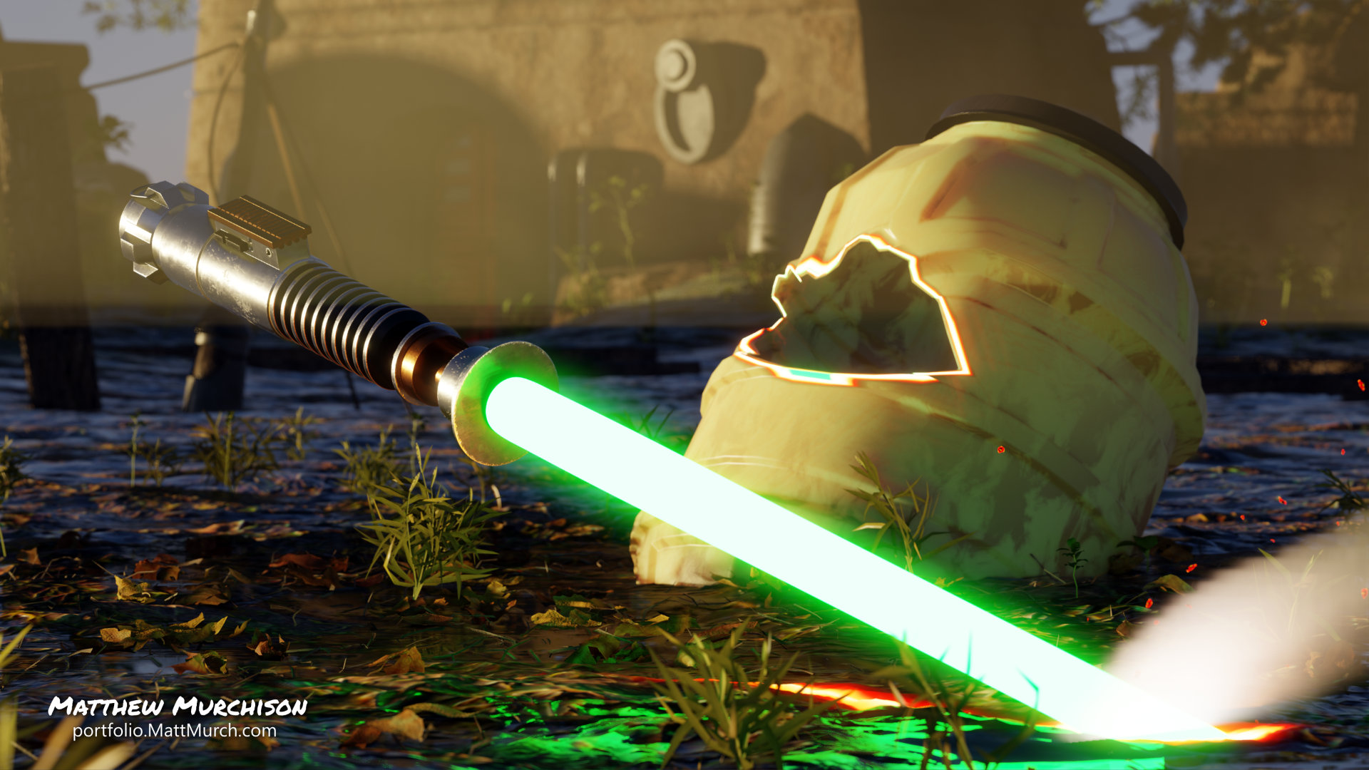 The saber evaporates the ground water as it slices through the mud and muck.