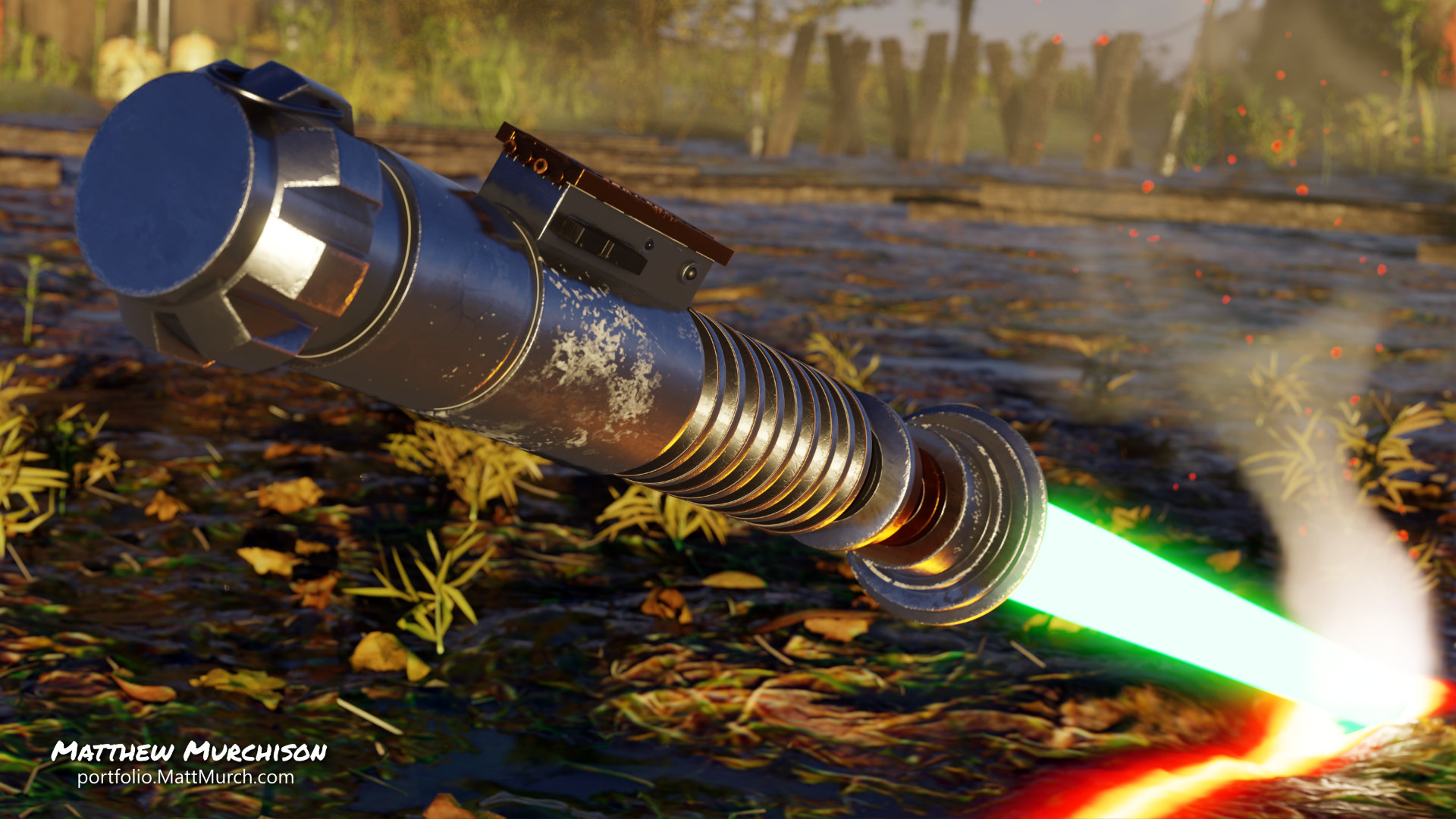 Luke's saber hilt, screen accurate down to the oil and dirt on the handle.