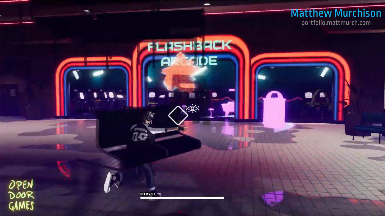 The player using telekinesis to grab objects in combat.