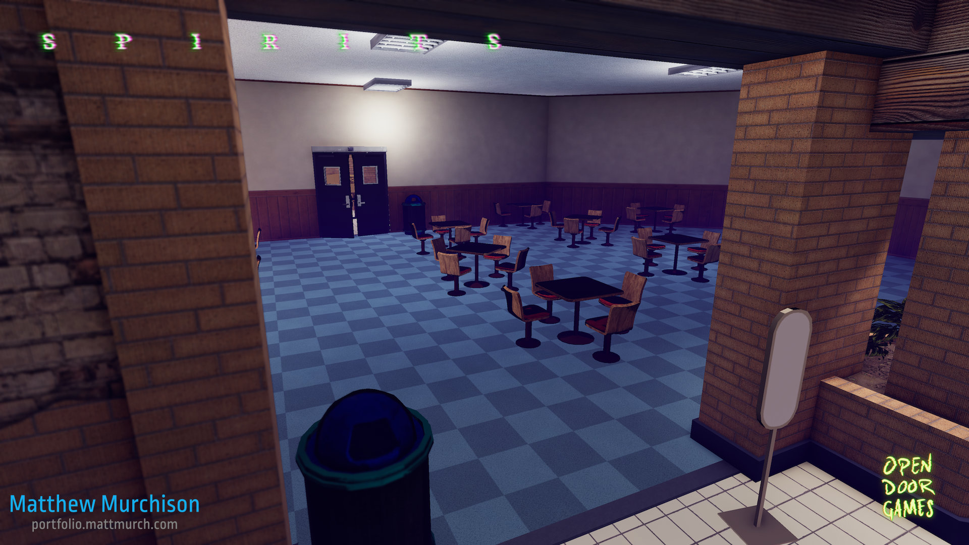 Part of designing Burger Royal was connecting it to the back room. By laying out the throwable assets we guided the player into the safety of our back rooms.
