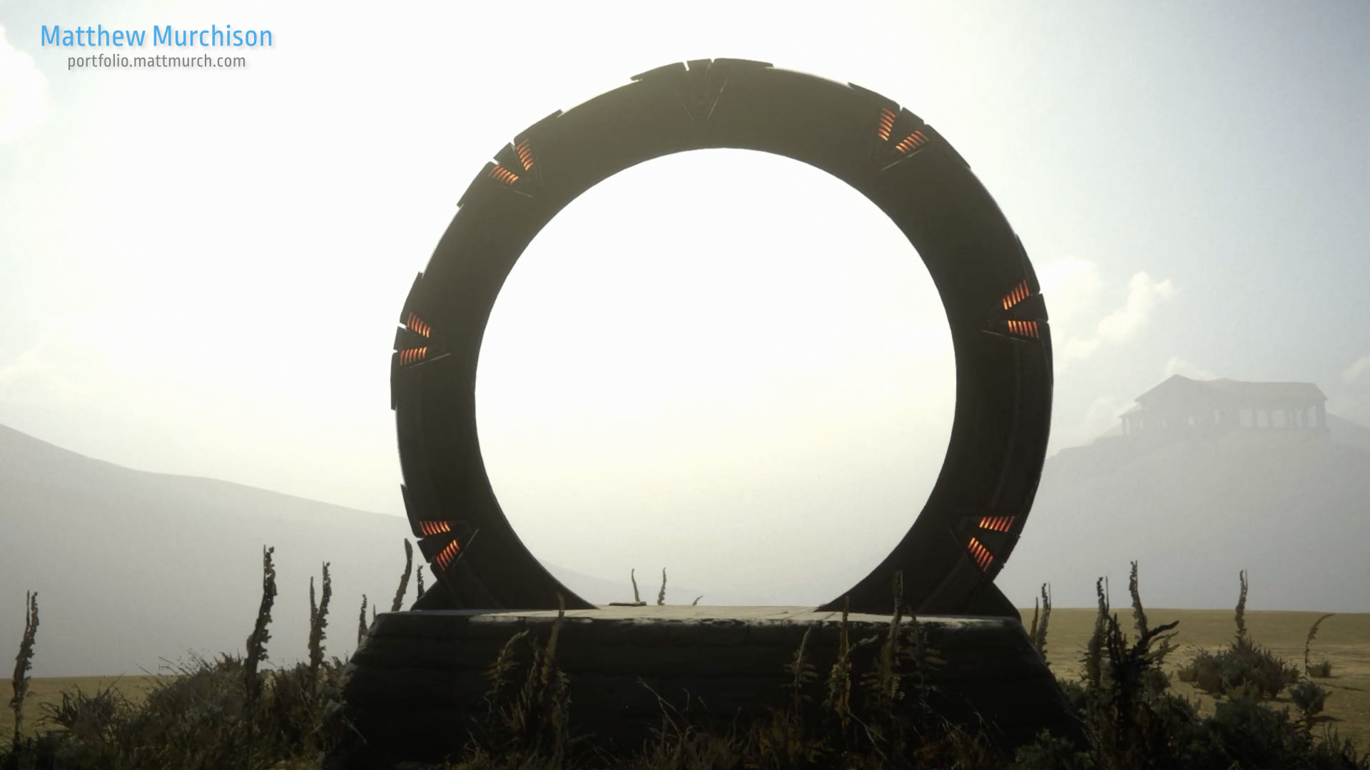 The gate in it's landscape, about to activate.