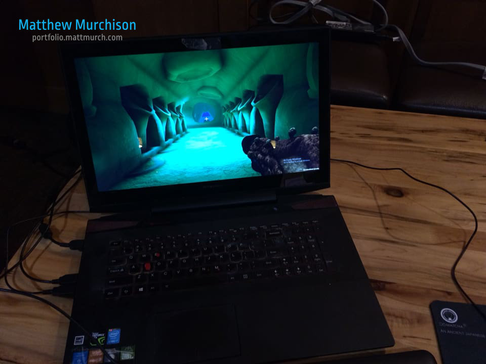 Our demo station at a local games pub.