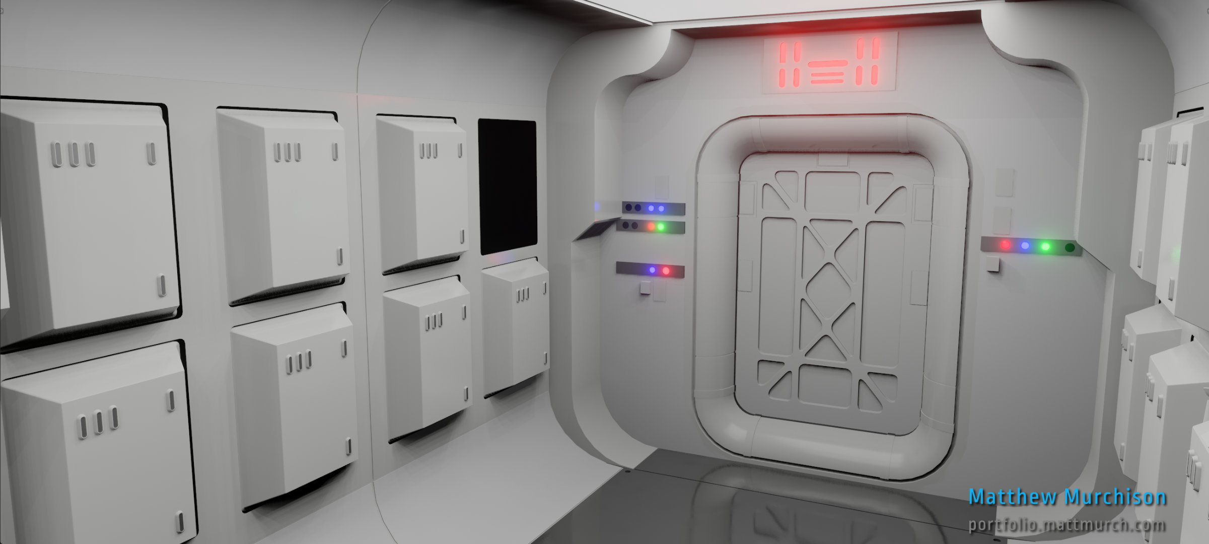 The airlock and hallway screen accurate wall layout.