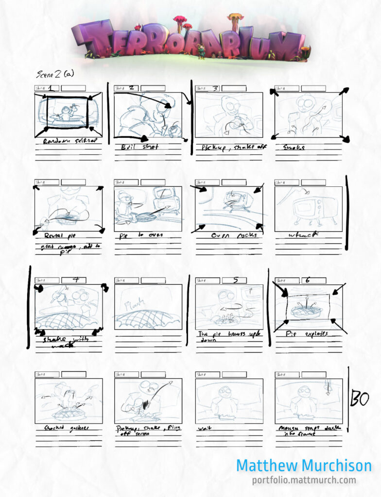 Terrorarium: Pie Bake Storyboard