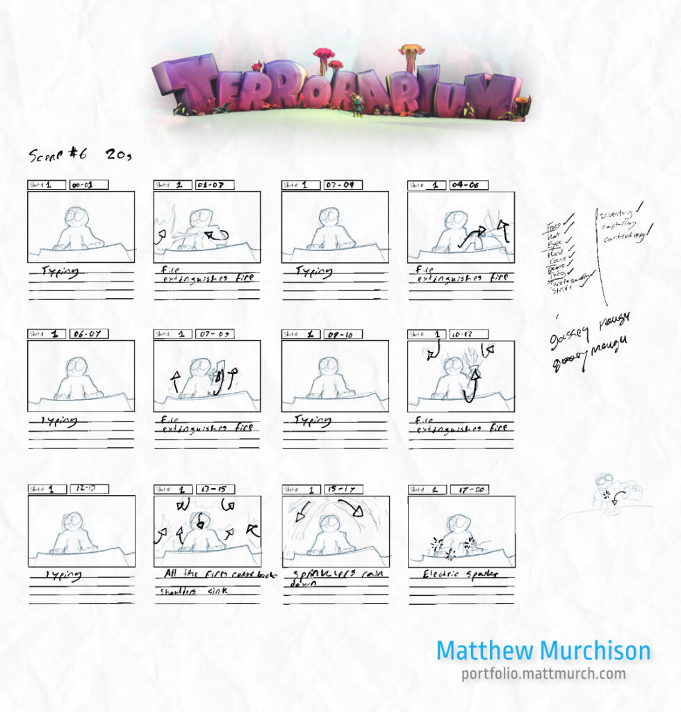 Terrorarium: Sprinkler Storyboard