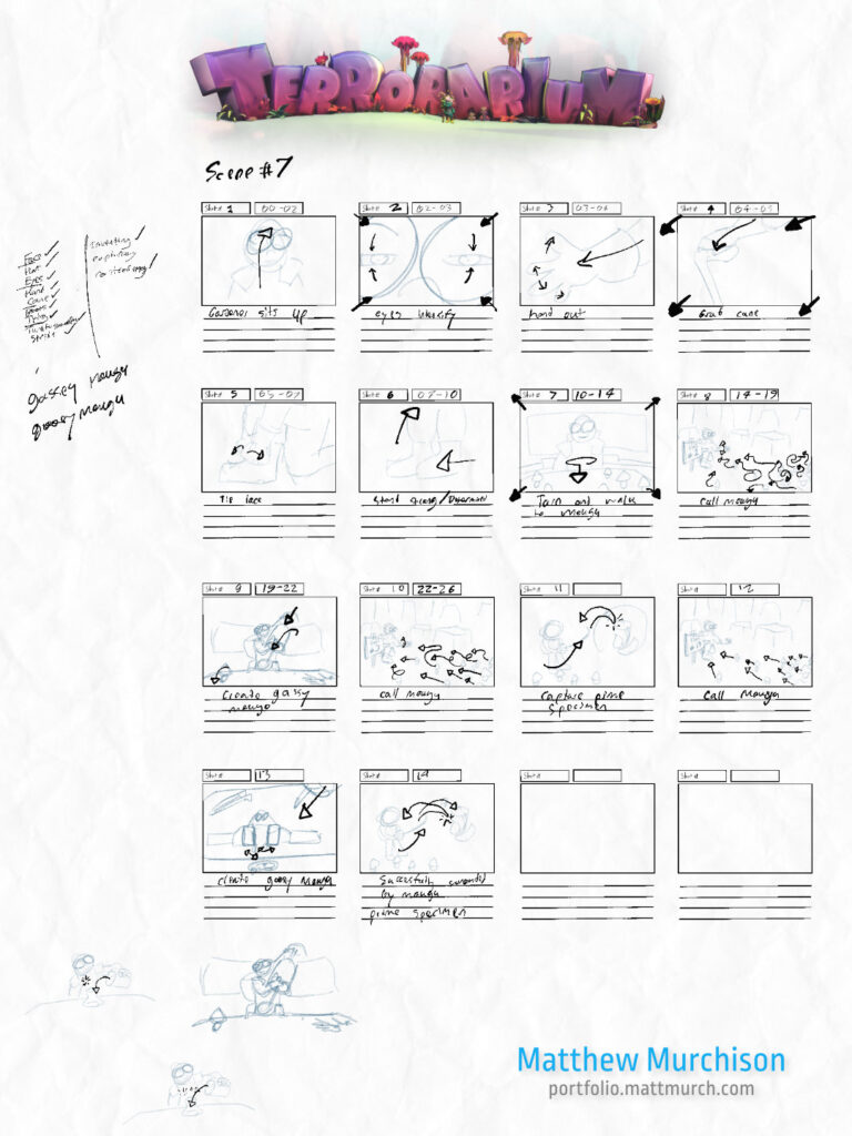 Terrorarium: Trainning Montage Storyboard