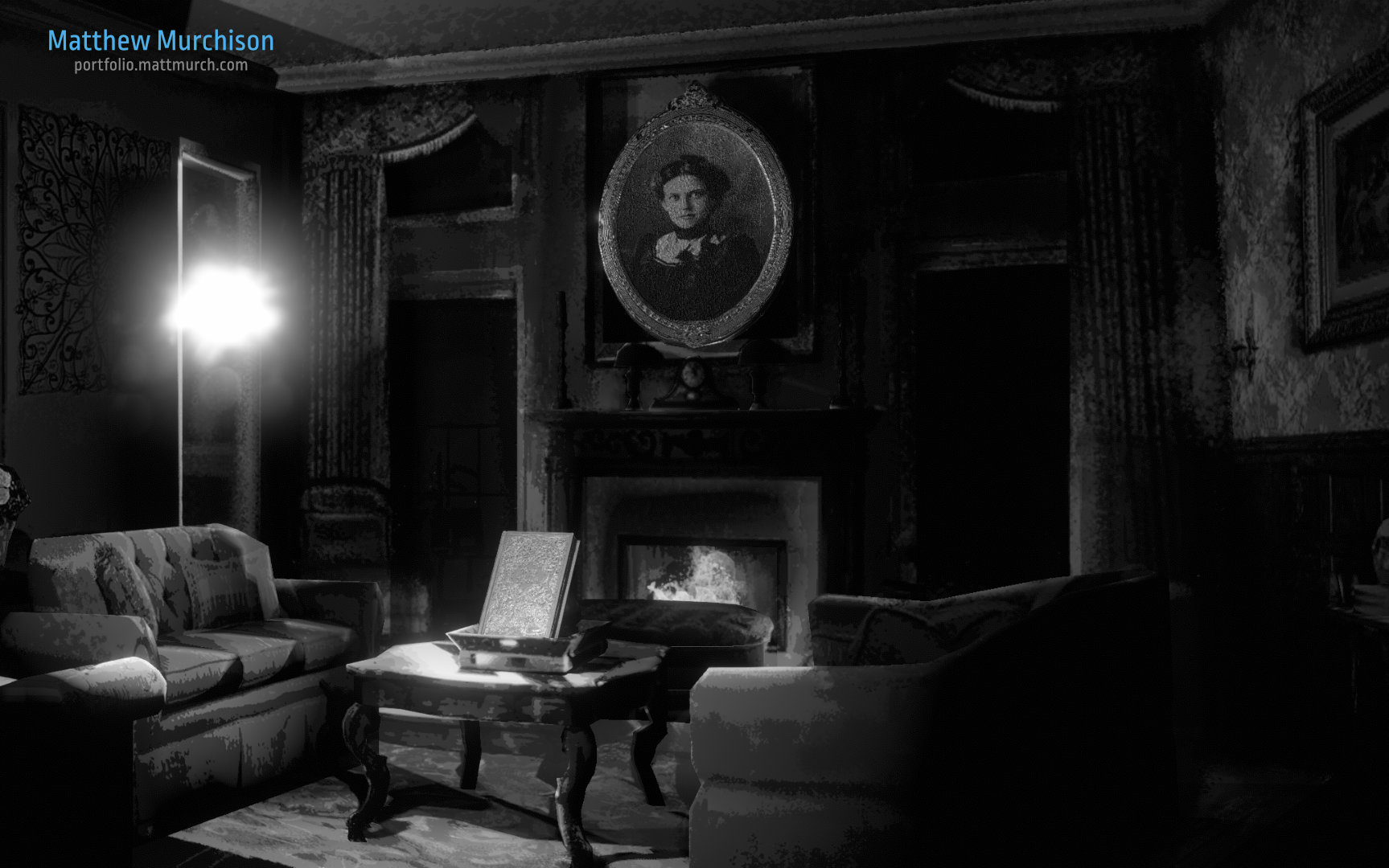 The sitting room with the cursor visible.
